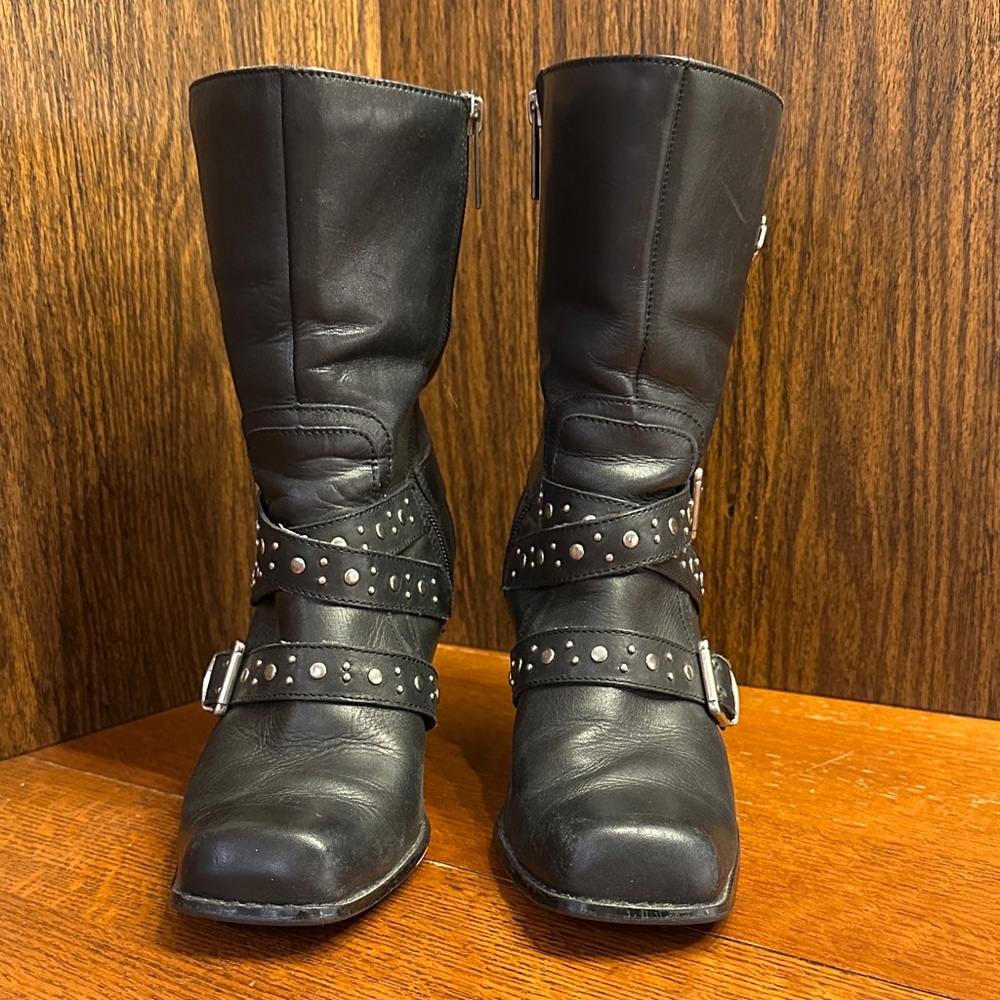 Harley-Davidson Black Studded Moto Boots